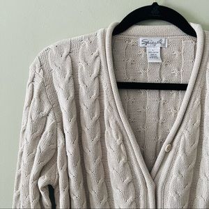 Vintage Spiegel Cable Knit Cardigan Warm & Cozy Large